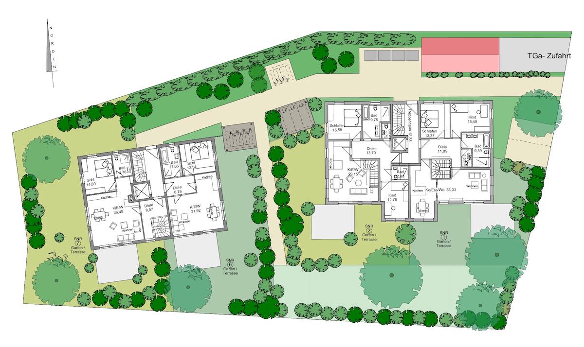 Lageplan der Wohnanlage Hohenwaldstraße