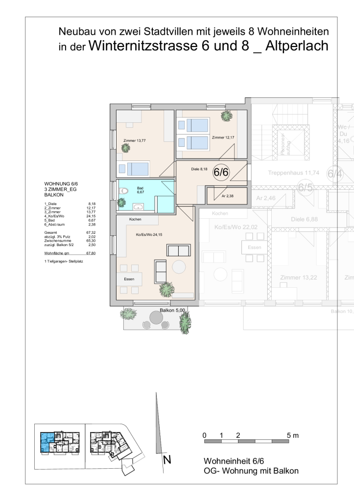 Winternitzstraße, Grundriss Wohnung WE 14
