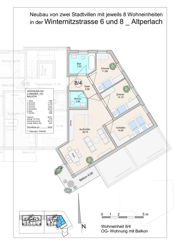 Winternitzstraße, Grundriss Wohnung WE 4